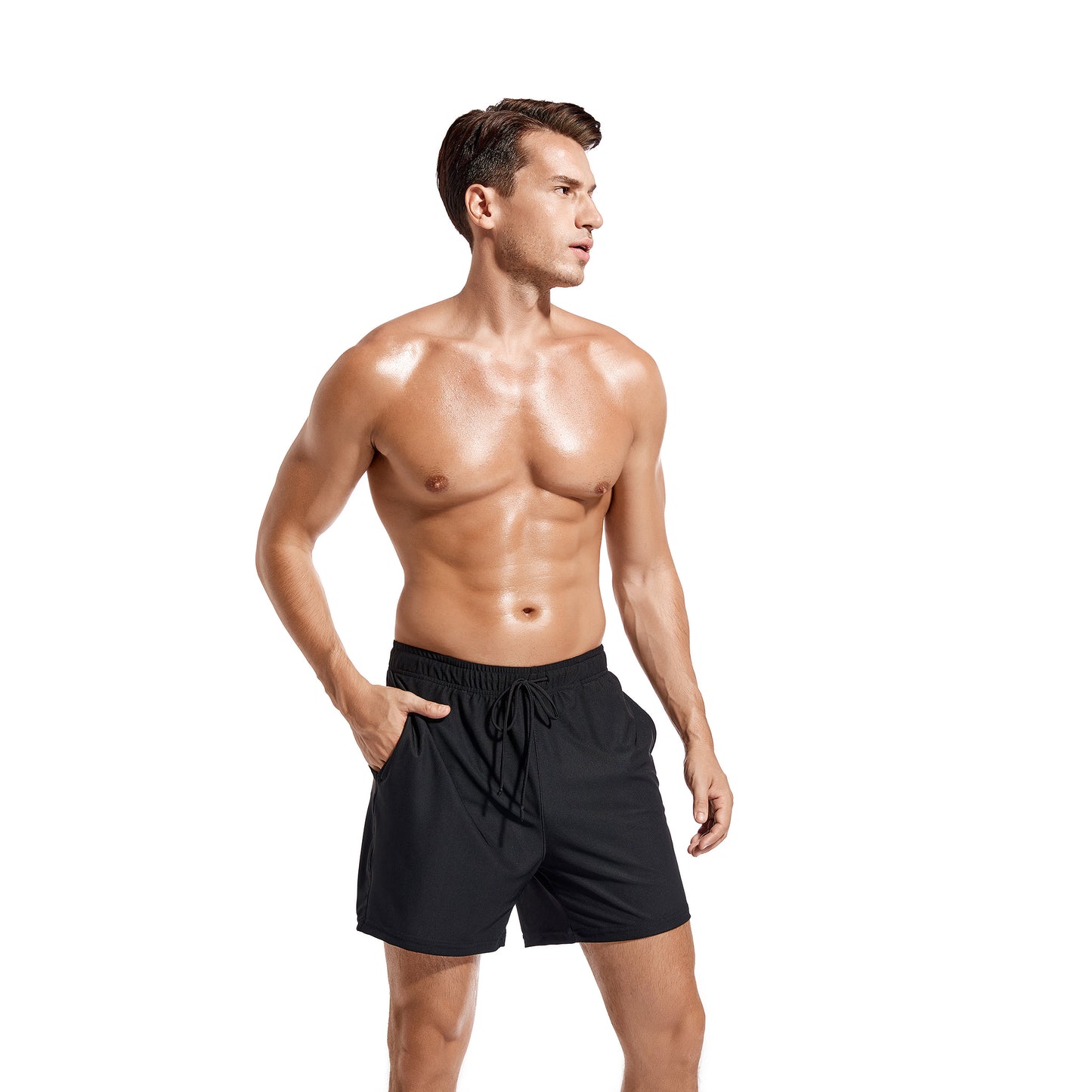 MEN'S TAN-THROUGH SWIM SHORT TRUNKS