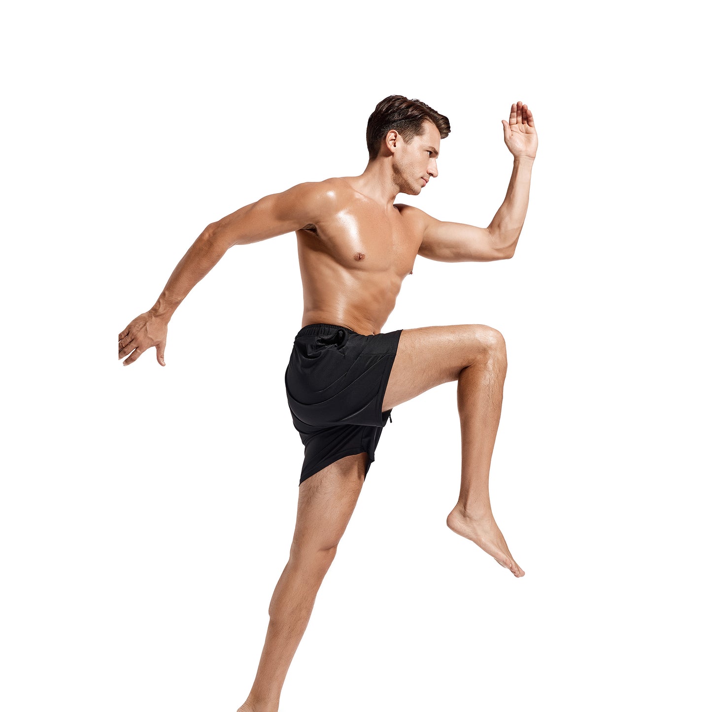 MEN'S TAN-THROUGH SWIM SHORT TRUNKS