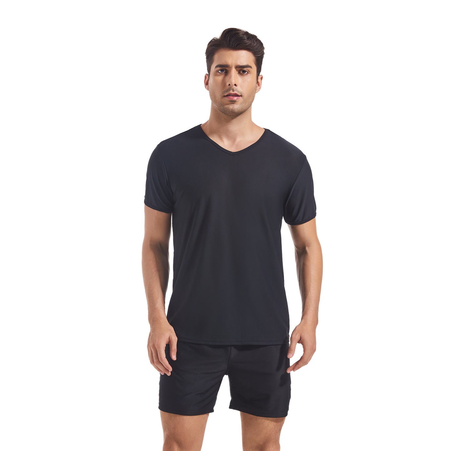 MEN'S V NECK TAN-THROUGH SHIRT