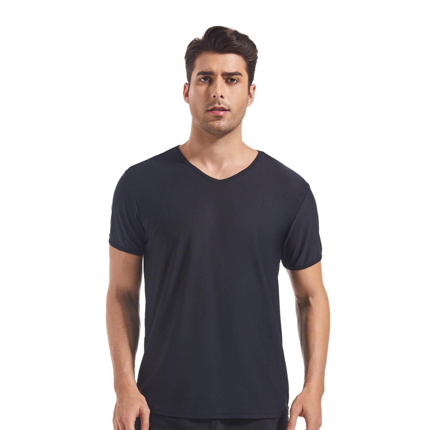 MEN'S V NECK TAN-THROUGH SHIRT