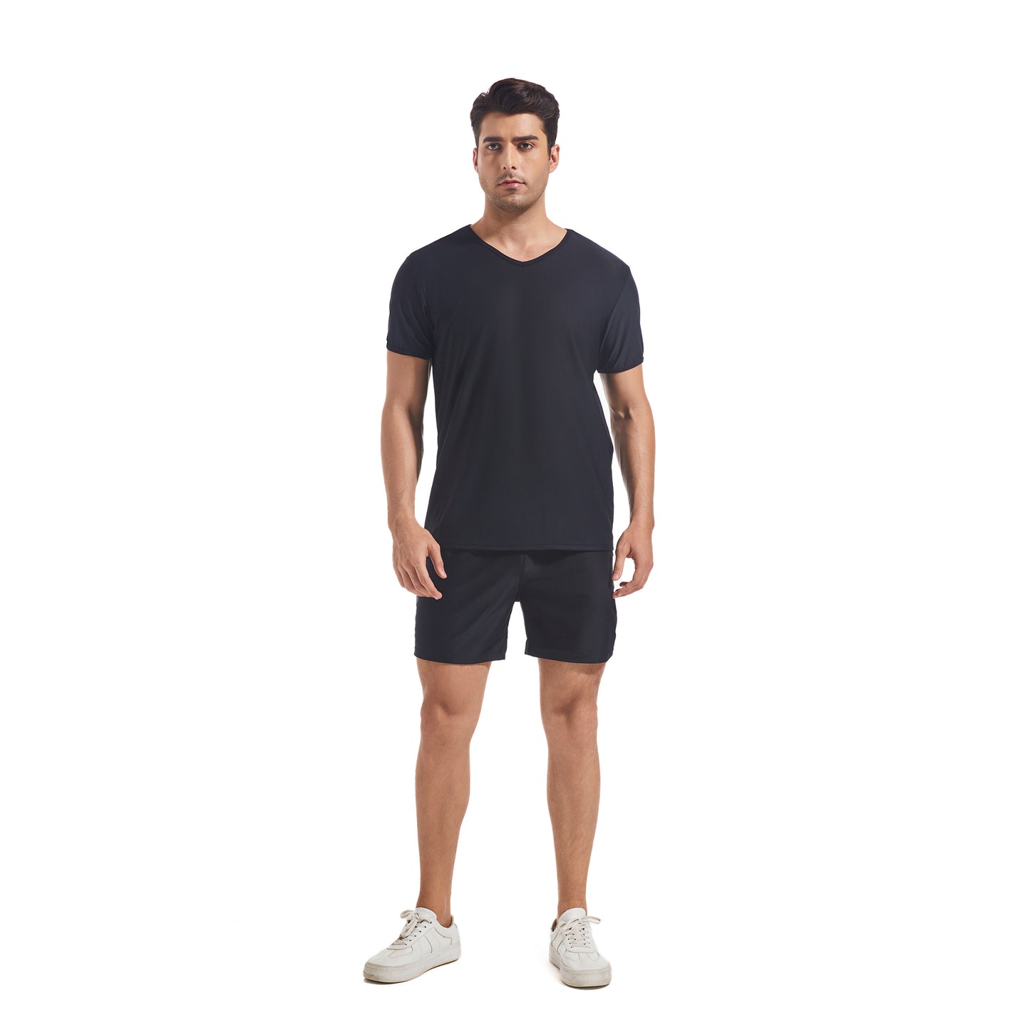 MEN'S V NECK TAN-THROUGH SHIRT
