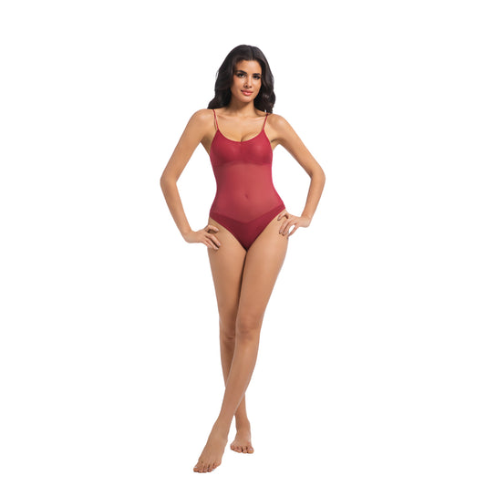 NUSA BLOOM TAN-THROUGH ONE PIECE