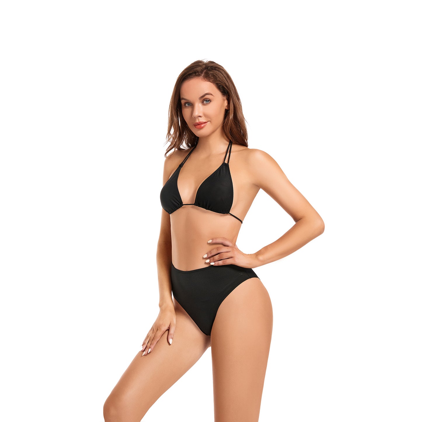 HIGH WAIST FULL COVERAGE TAN-THROUGH BIKINI BOTTOM