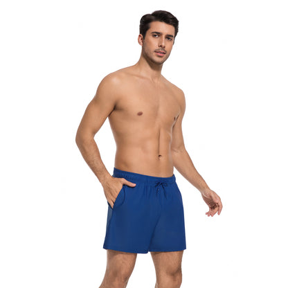 MEN'S AZURE TAN-THROUGH SWIM TRUNKS — view 3 | OLUZU SWIM