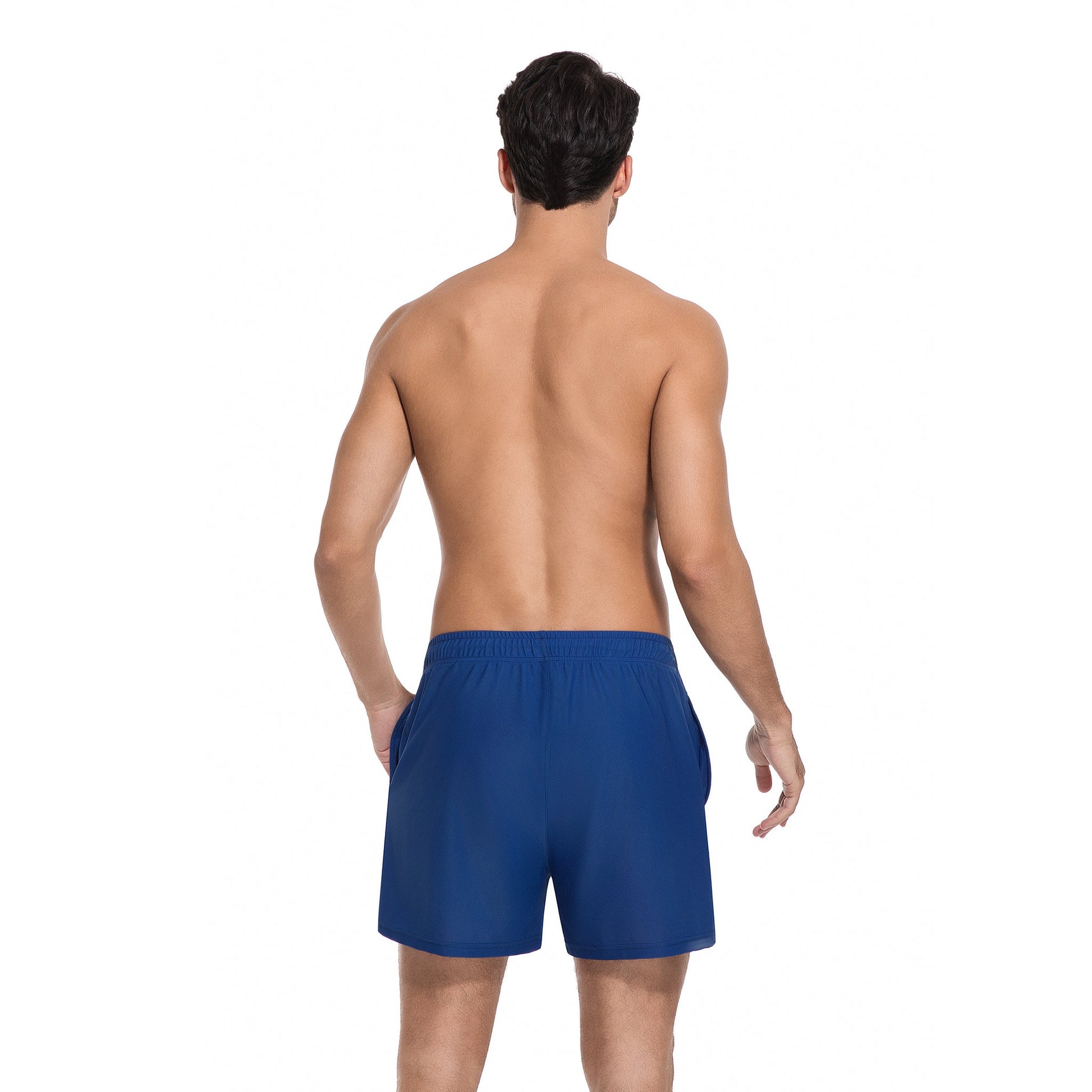 MEN'S AZURE TAN-THROUGH SWIM TRUNKS — view 6 | OLUZU SWIM