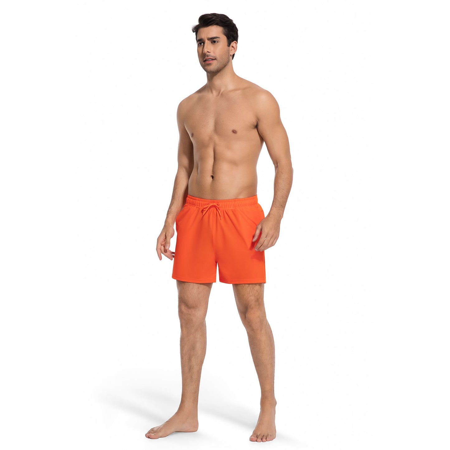 MEN'S CORAL TAN-THROUGH SWIM TRUNKS | OLUZU SWIM