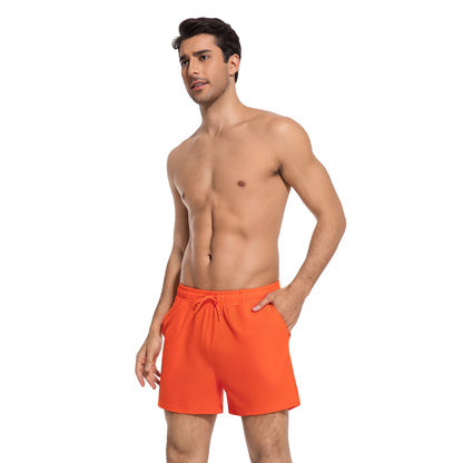 MEN'S CORAL TAN-THROUGH SWIM TRUNKS — view 2 | OLUZU SWIM