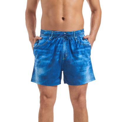 LIGHT DENIM TAN-THROUGH MEN'S SHORT