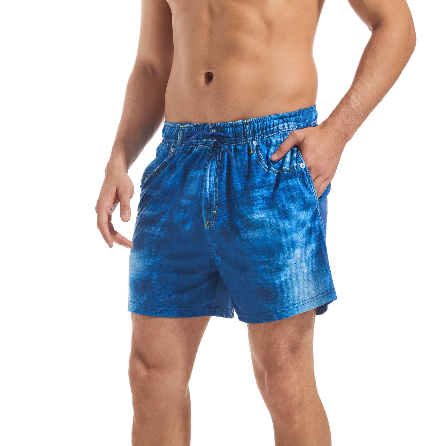 LIGHT DENIM TAN-THROUGH MEN'S SHORT