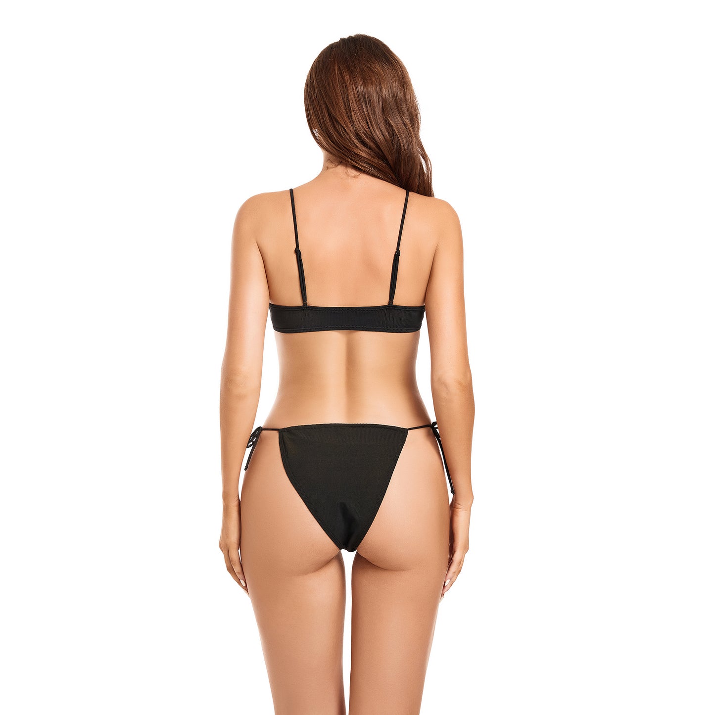 SIDE TIE TAN-THROUGH BIKINI BOTTOM