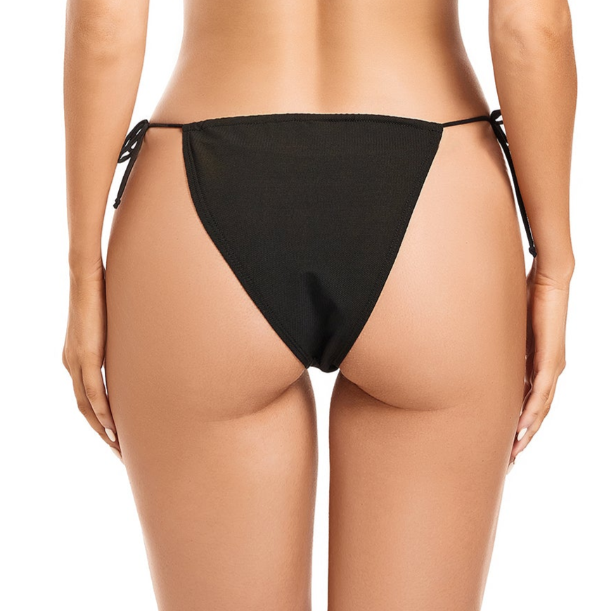 SIDE TIE TAN-THROUGH BIKINI BOTTOM