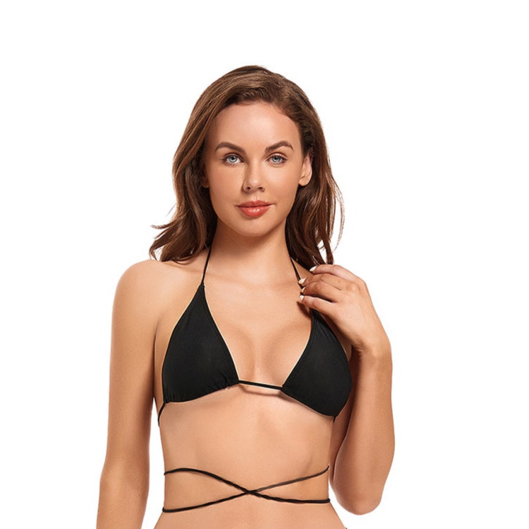 TWIRL WRAP TAN-THROUGH BIKINI TOP