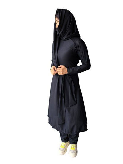 MODEST TAN-THROUGH BURKINI SET — view 2 | OLUZU SWIM