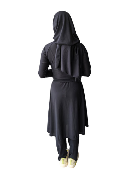 MODEST TAN-THROUGH BURKINI SET — view 3 | OLUZU SWIM