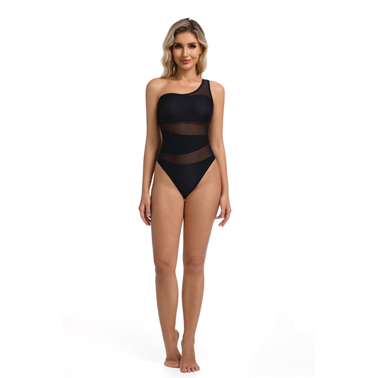 PRINTED BLOOM TAN-THROUGH ONE PIECE | OLUZU SWIM