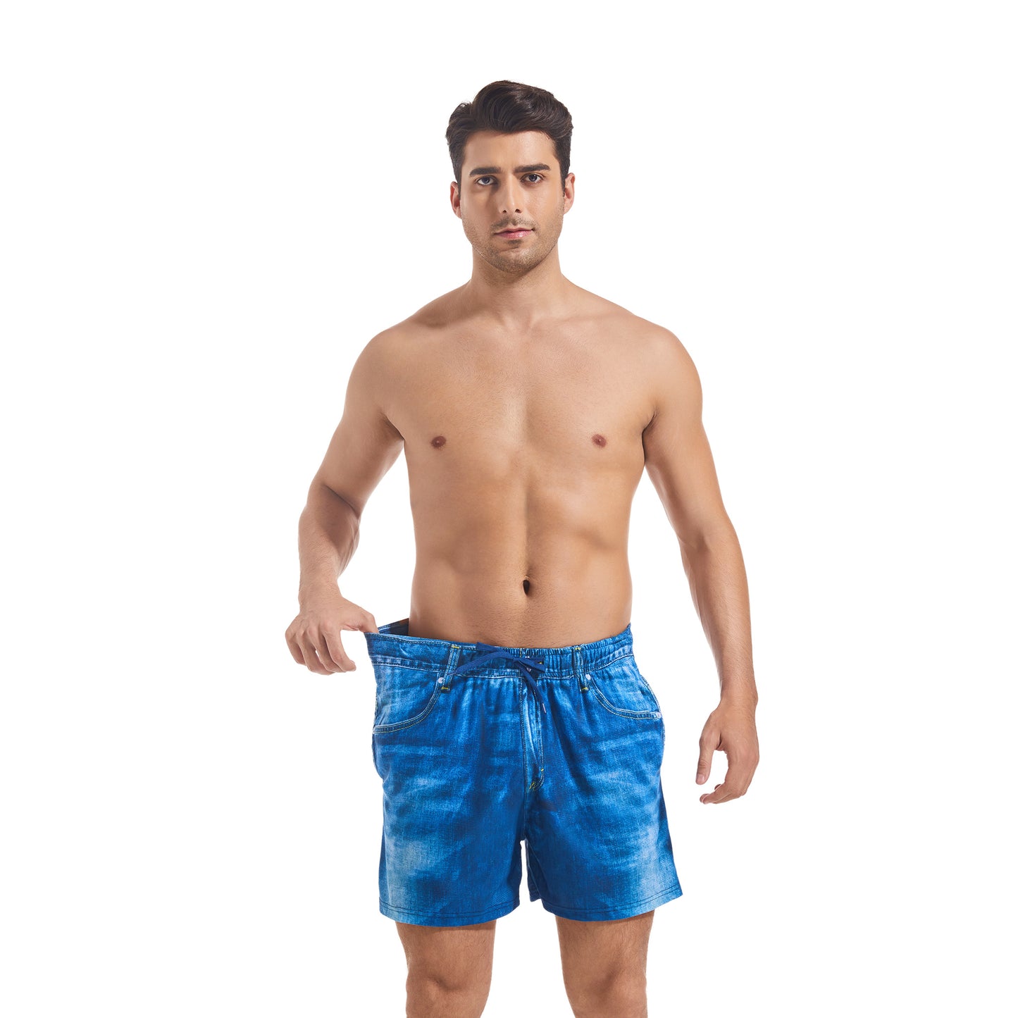 LIGHT DENIM TAN-THROUGH MEN'S SHORT