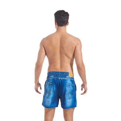 LIGHT DENIM TAN-THROUGH MEN'S SHORT