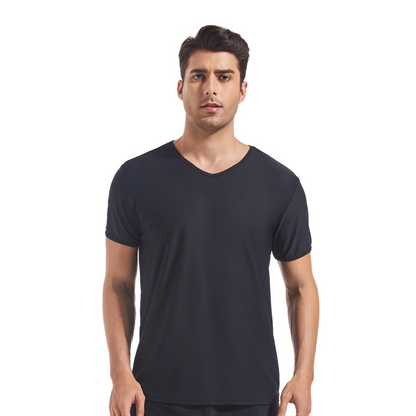 MEN'S V NECK TAN-THROUGH TOP