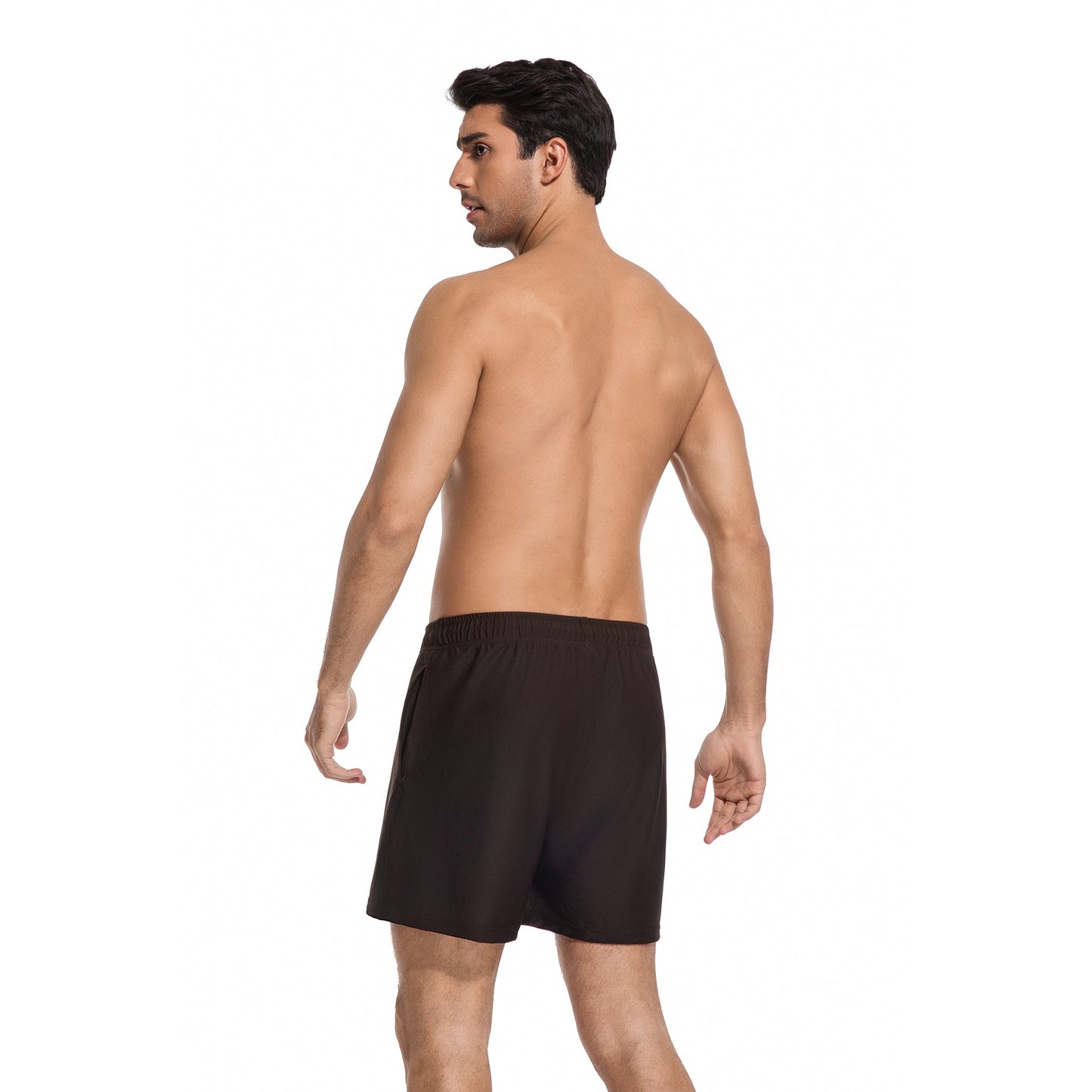MEN'S BROWN TAN-THROUGH SWIM TRUNKS — view 7 | OLUZU SWIM
