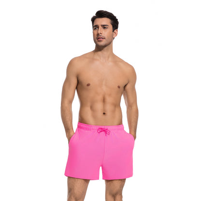 MEN'S PINK TAN-THROUGH SWIM TRUNKS — view 5 | OLUZU SWIM