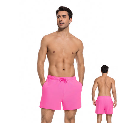 MEN'S PINK TAN-THROUGH SWIM TRUNKS — view 7 | OLUZU SWIM