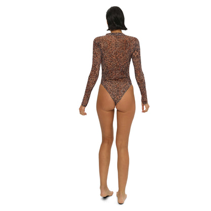 JUNGLE MIRAGE TAN-THROUGH ONE PIECE | OLUZU SWIM
