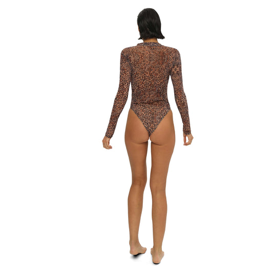 JUNGLE MIRAGE TAN-THROUGH ONE PIECE | OLUZU SWIM