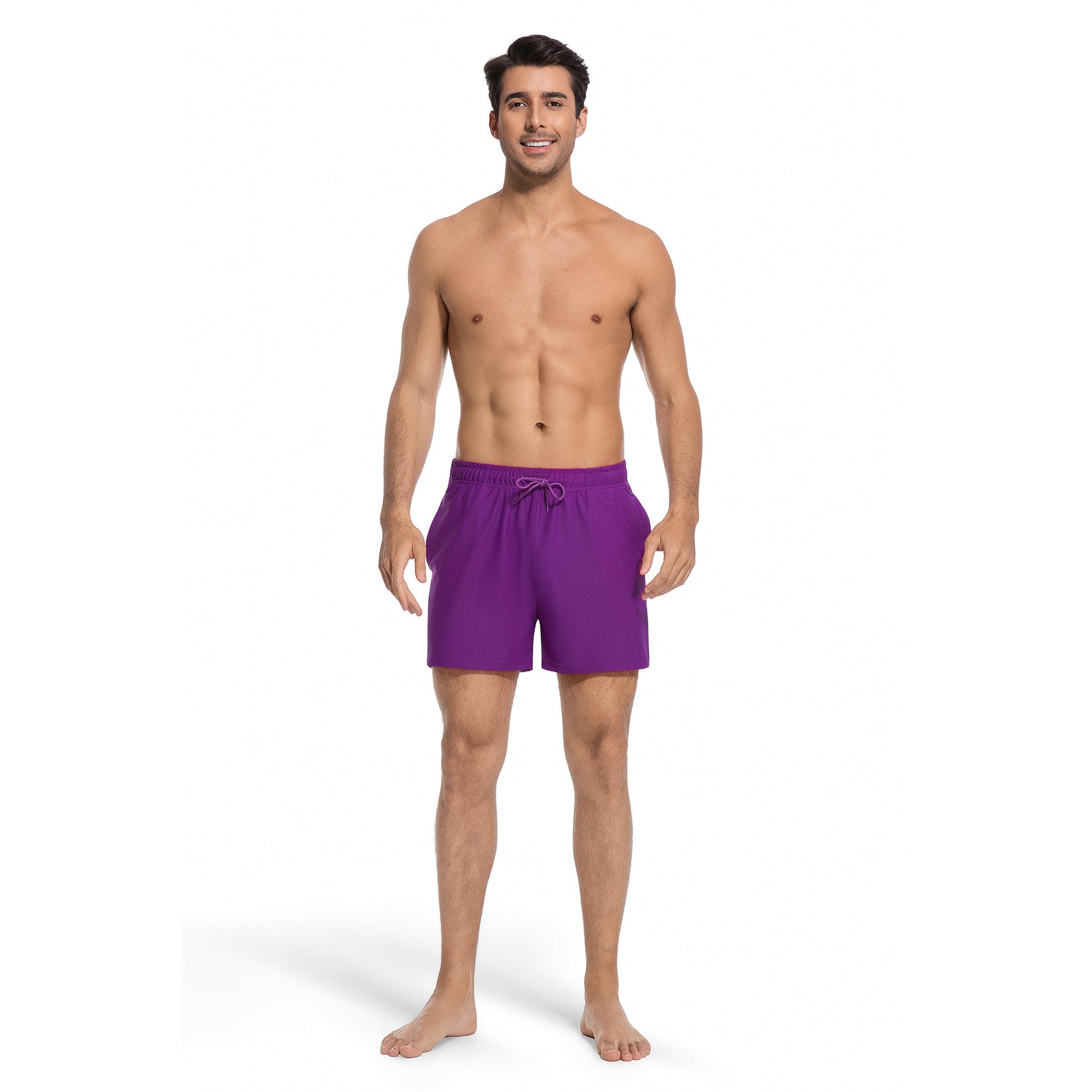 MEN'S SLATE TAN-THROUGH SWIM TRUNKS | OLUZU SWIM