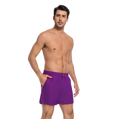 MEN'S SLATE TAN-THROUGH SWIM TRUNKS — view 4 | OLUZU SWIM