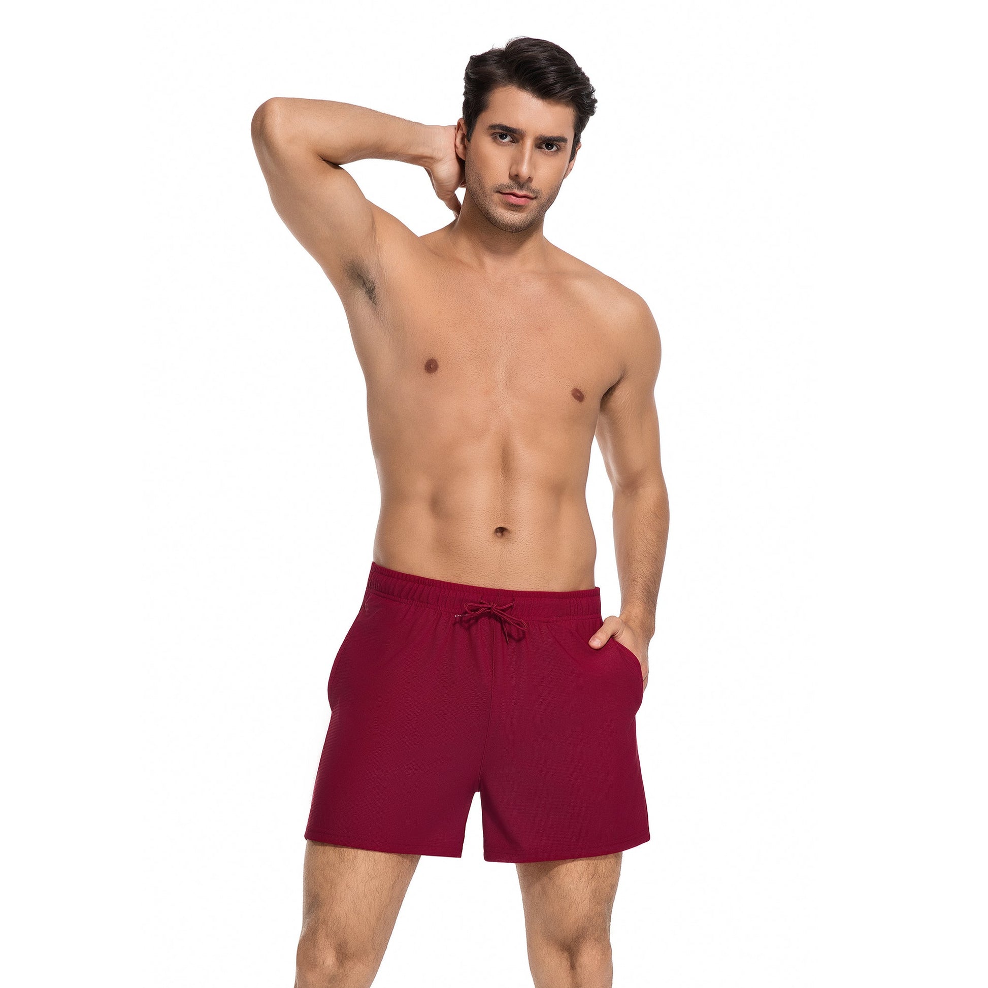 MEN'S PURPLE TAN-THROUGH SWIM TRUNKS — view 3 | OLUZU SWIM