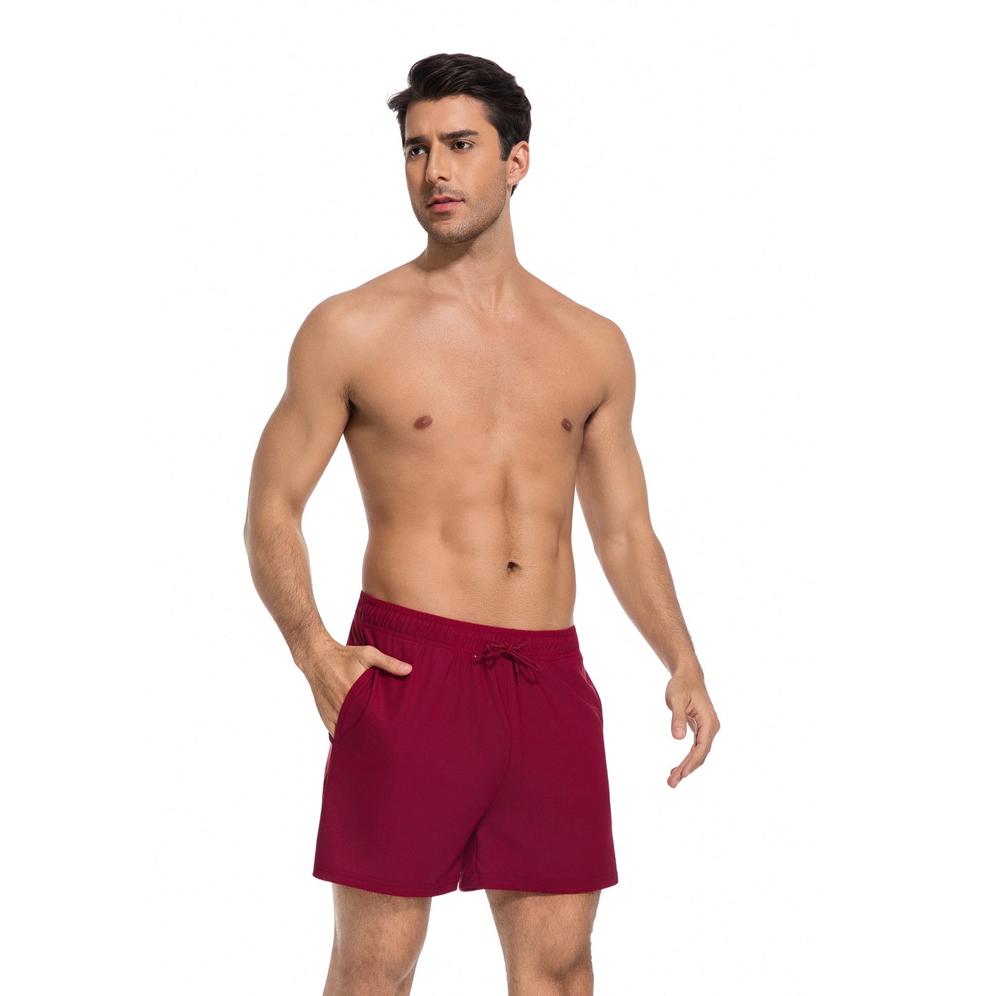 MEN'S PURPLE TAN-THROUGH SWIM TRUNKS — view 4 | OLUZU SWIM