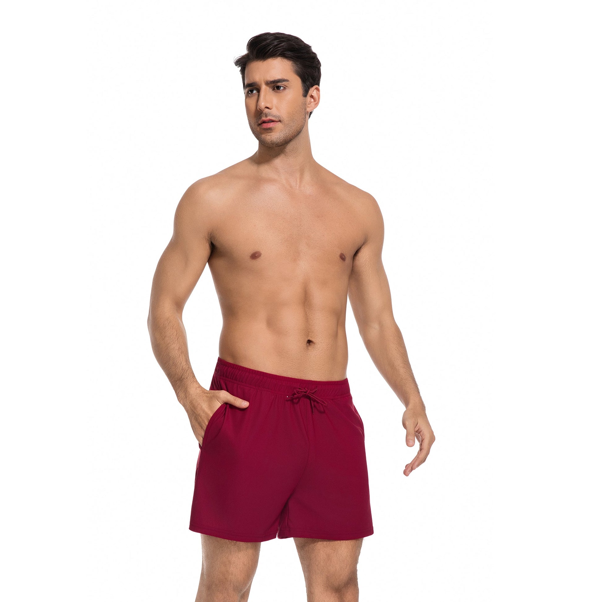 MEN'S PURPLE TAN-THROUGH SWIM TRUNKS — view 4 | OLUZU SWIM