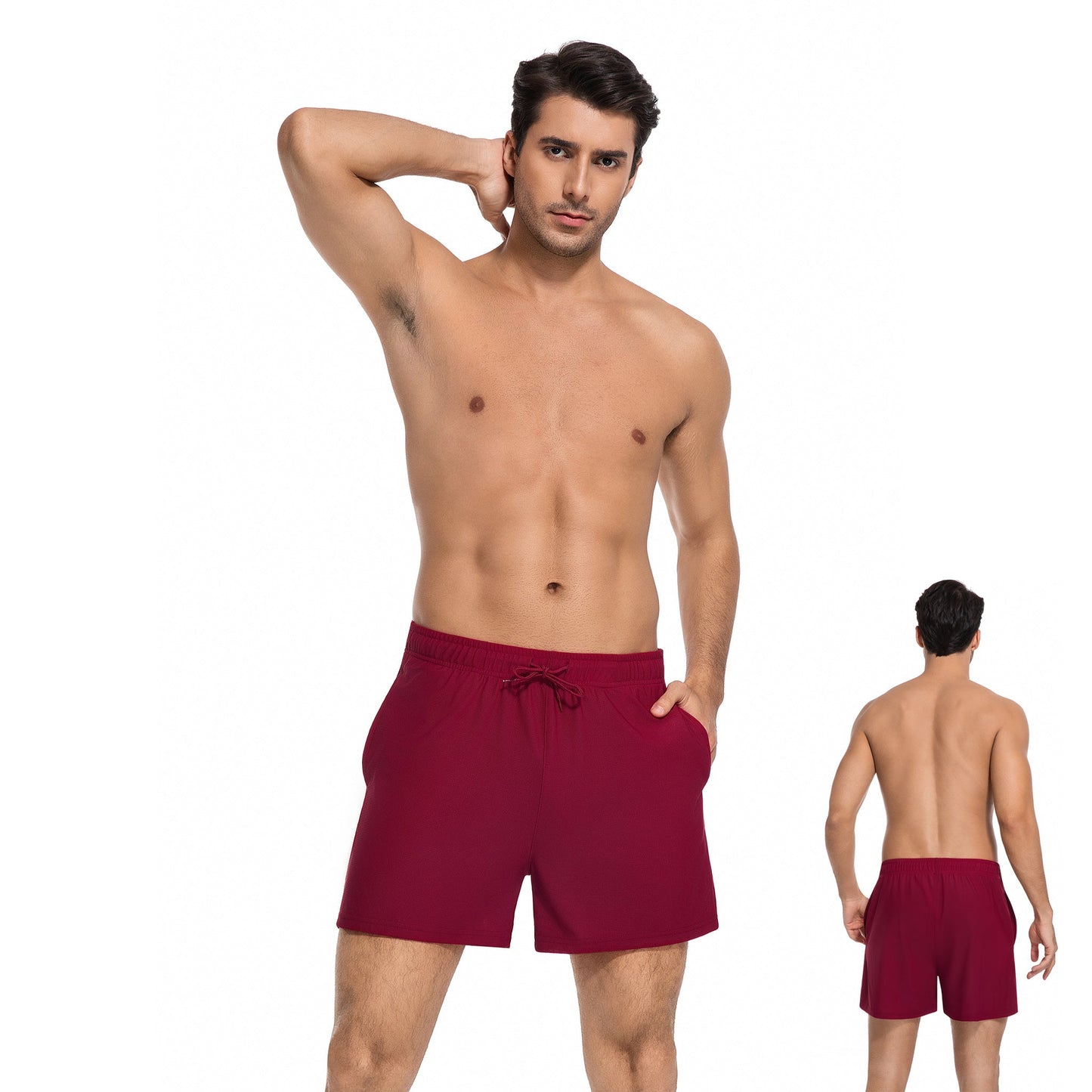 MEN'S PURPLE TAN-THROUGH SWIM TRUNKS — view 7 | OLUZU SWIM