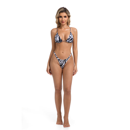 ZEBRA DRIFT TAN-THROUGH BIKINI SET | OLUZU SWIM