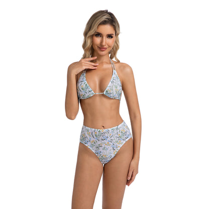 FLORA WHIRL TAN-THROUGH BIKINI SET — view 2 | OLUZU SWIM