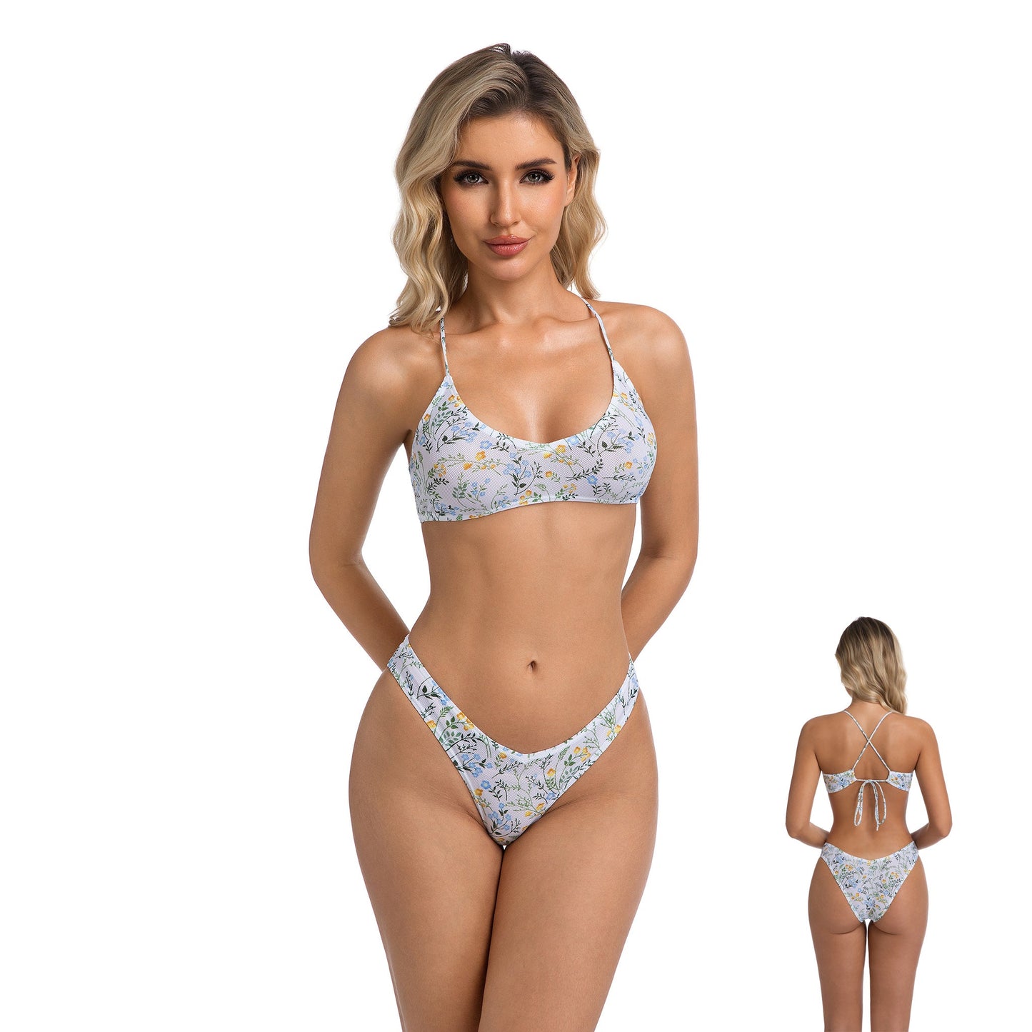 TROPIC PEARL TAN-THROUGH BIKINI SET — view 7 | OLUZU SWIM