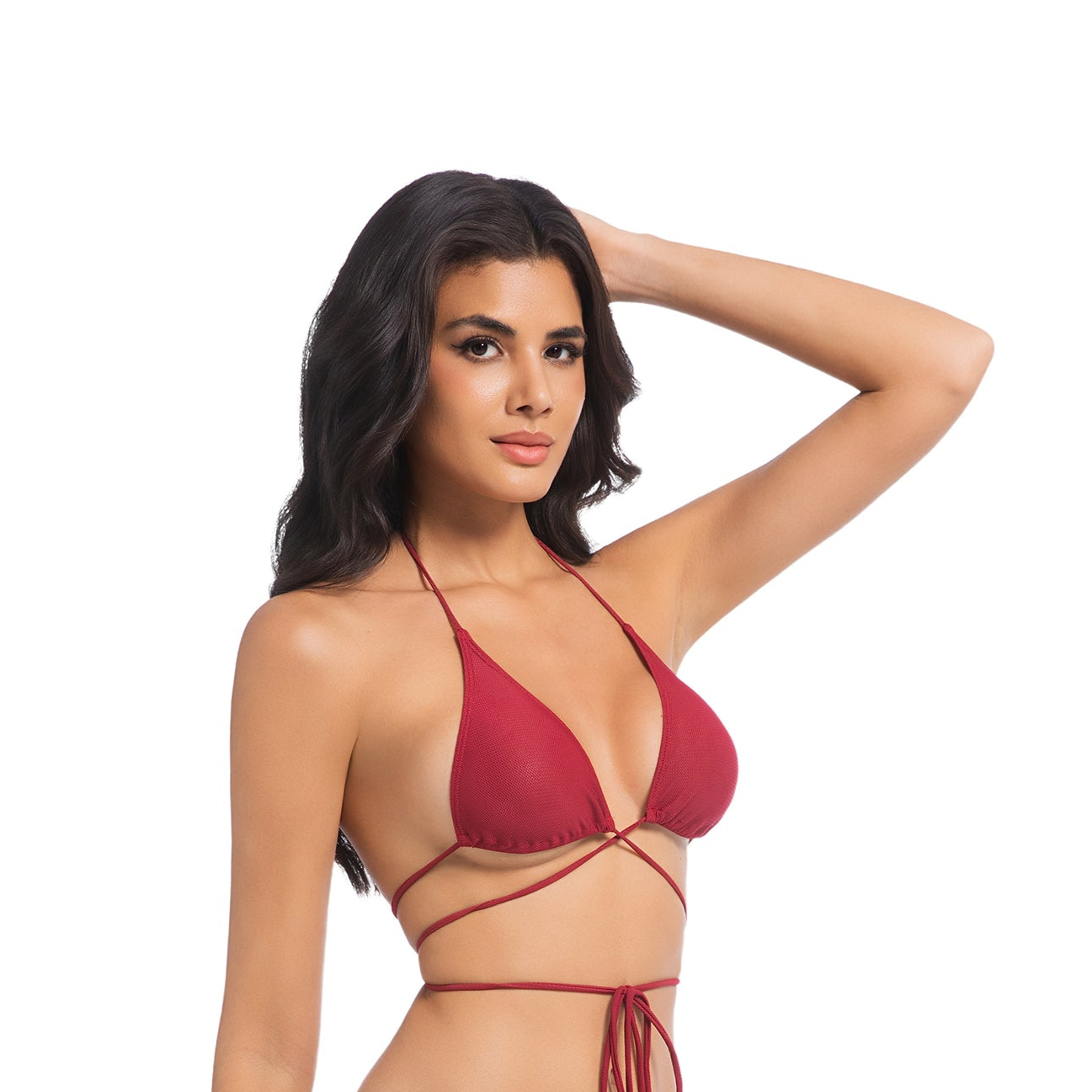 CALYPSO CURRENT TAN-THROUGH BIKINI TOP