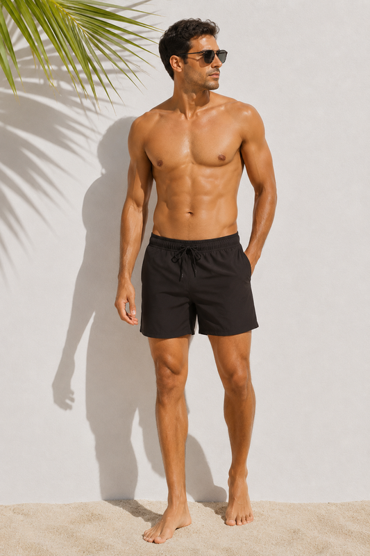 MEN'S BROWN TAN-THROUGH SWIM TRUNKS
